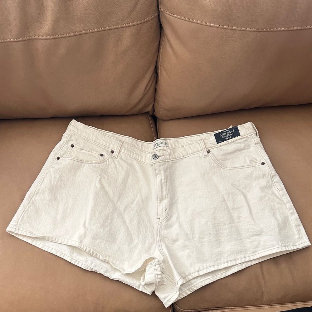 Abercrombie & Fitch Cream Jean Shorts